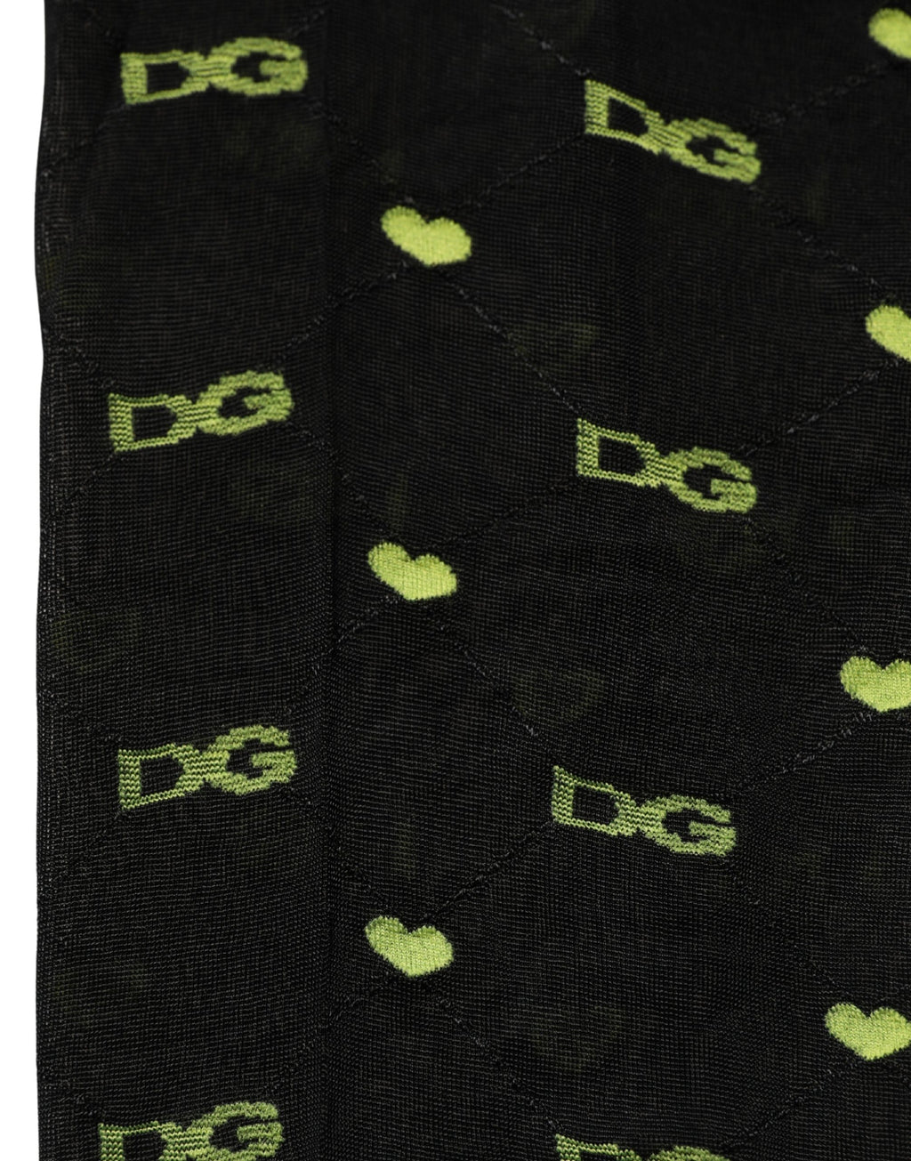 Dolce & Gabbana Black Green Nylon Logo Tights Stocking Pantyhose Socks
