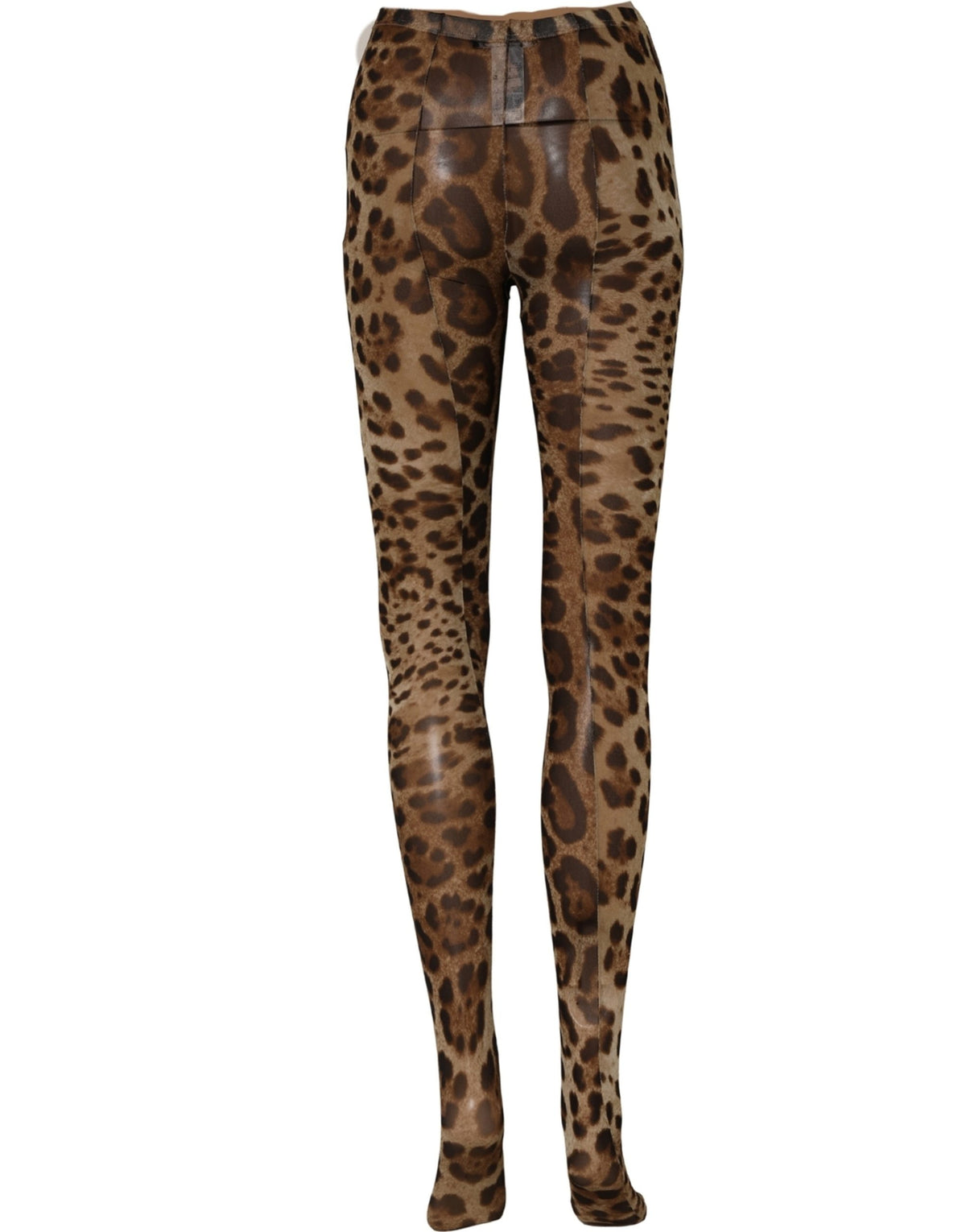 Dolce & Gabbana Brown Leopard Nylon Tights Stocking Pantyhose Socks