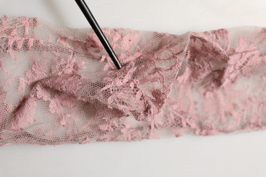 Dolce & Gabbana Pink Floral Lace Tights Stockings Pantyhose Socks