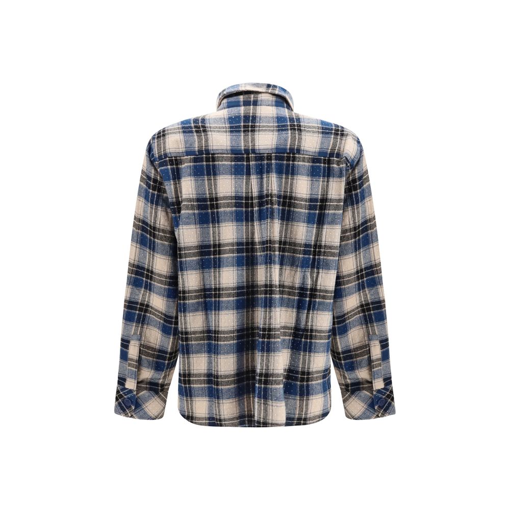 P.A.R.O.S.H. Blue Cotton Pattern Shirt