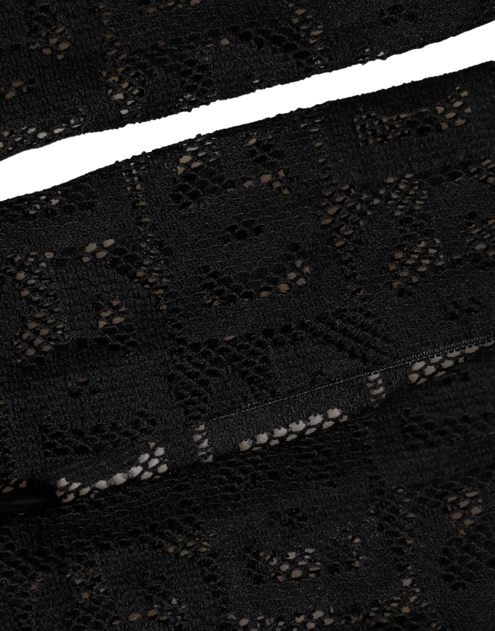 Dolce & Gabbana Black DG Logo Sheer Nylon Thigh High Socks