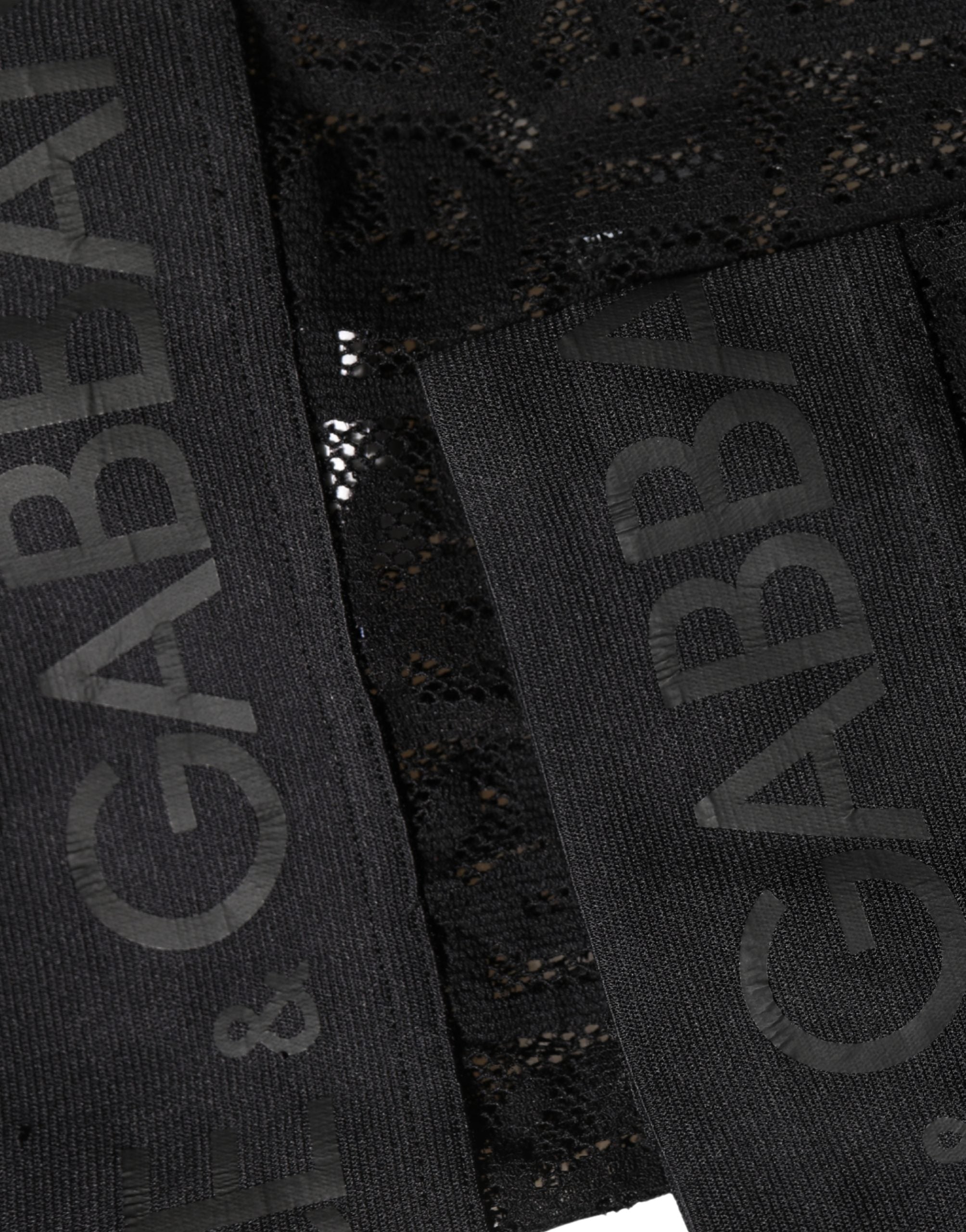 Dolce & Gabbana Black DG Logo Sheer Nylon Thigh High Socks