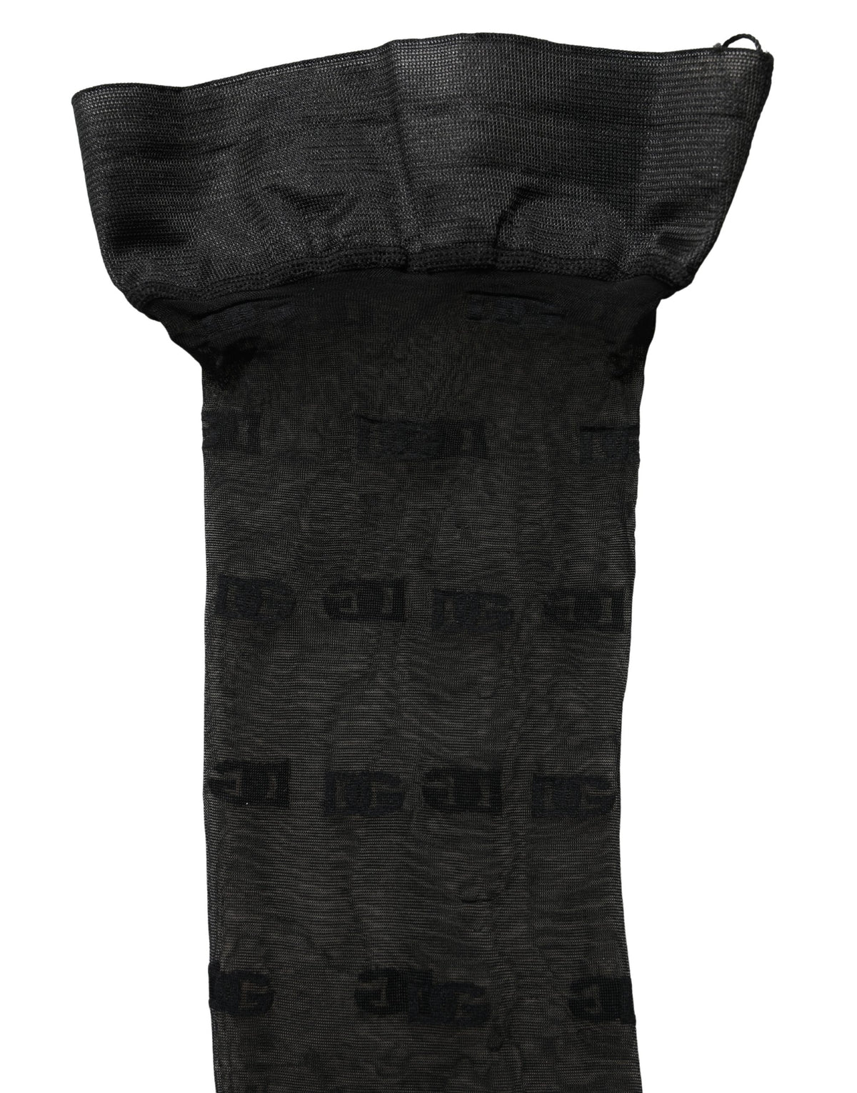 Dolce & Gabbana Black Sheer Logo Monogram Tights Stockings Socks