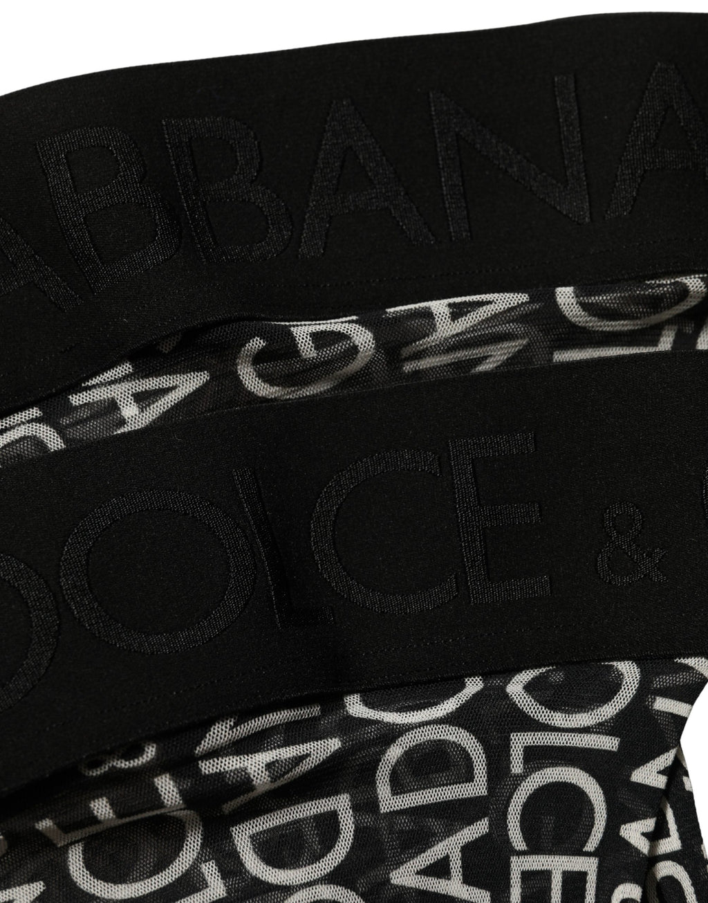 Dolce & Gabbana Black Sheer Logo Monogram High Stockings Socks