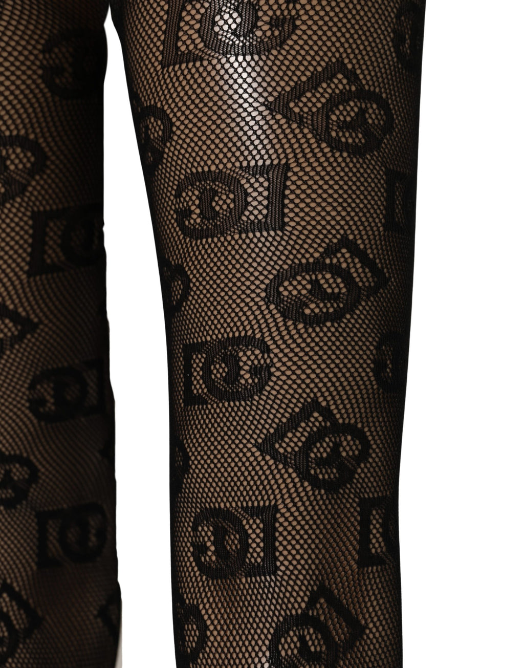 Dolce & Gabbana Black All Over Print Sheer Stretch Tights Socks