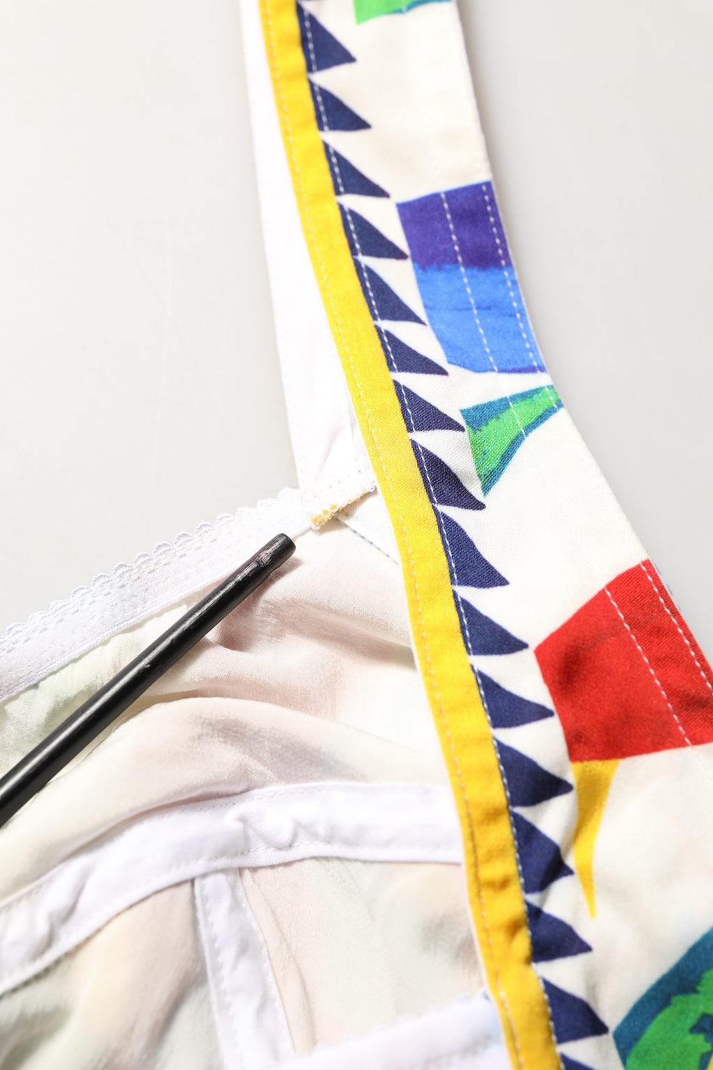 Dolce & Gabbana Multicolor Silk Carretto Print Cropped Tank Top