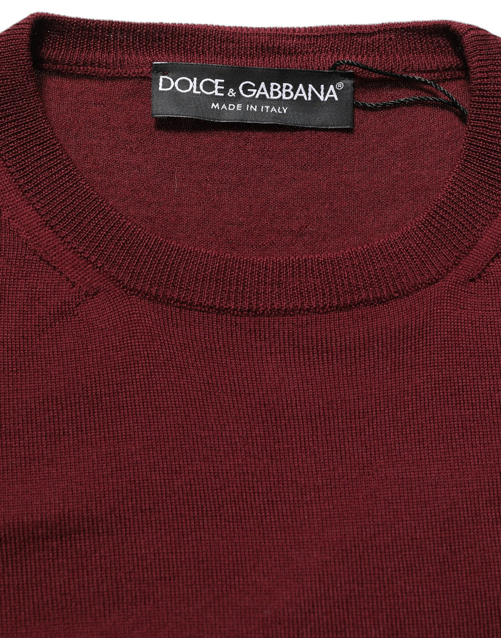 Dolce & Gabbana Maroon Wool Knitted CrewNeck Pullover Sweater