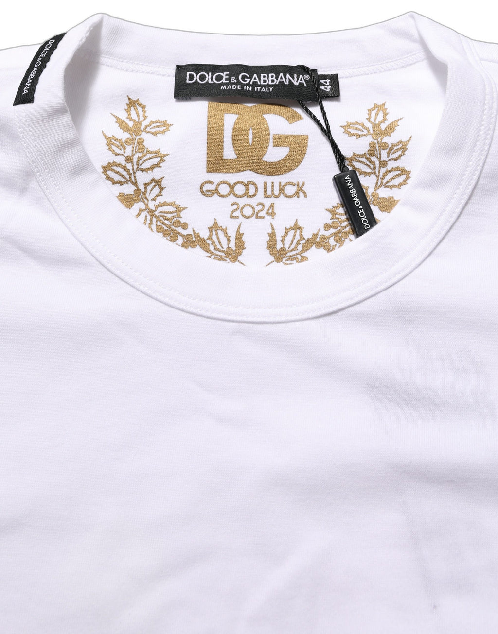 Dolce & Gabbana White Cotton Crew Neck Short Sleeves T-shirt