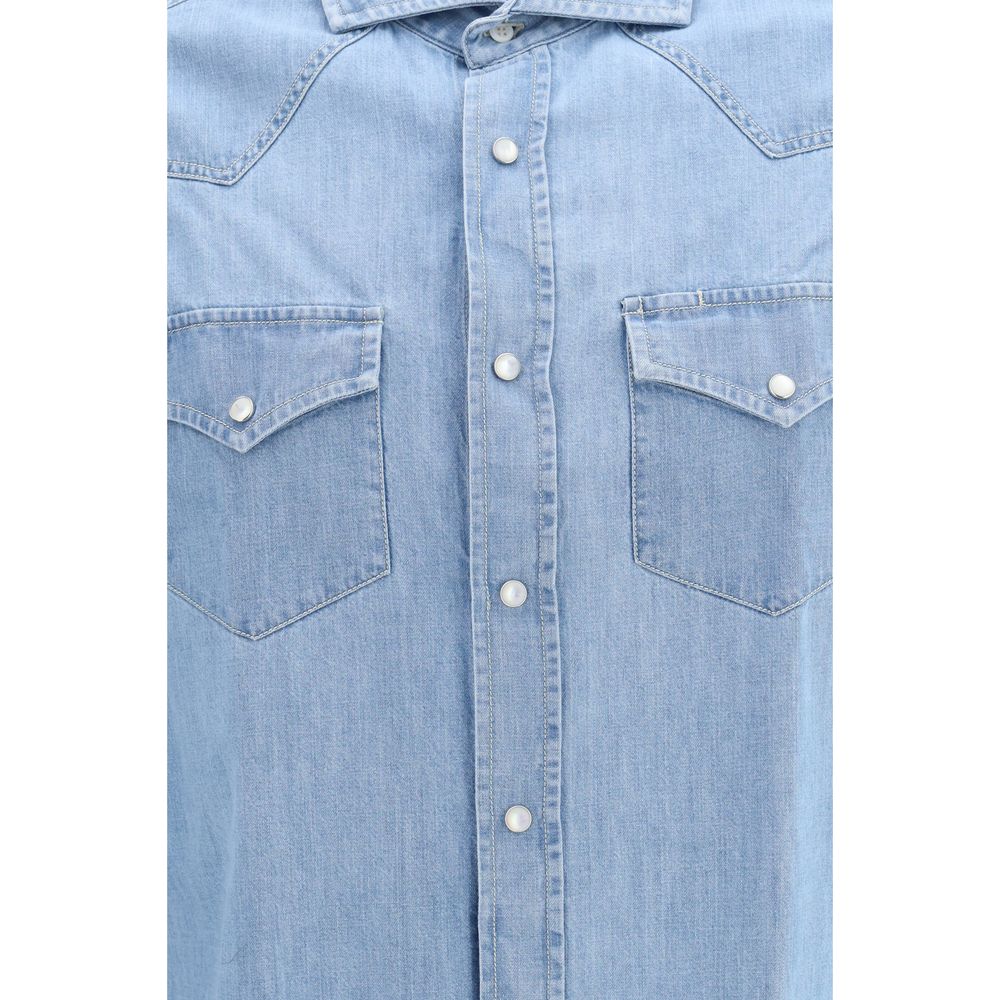 Brunello Cucinelli Blue Denim Shirt
