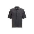 Brunello Cucinelli Gray Linen Shortsleeve Shirt