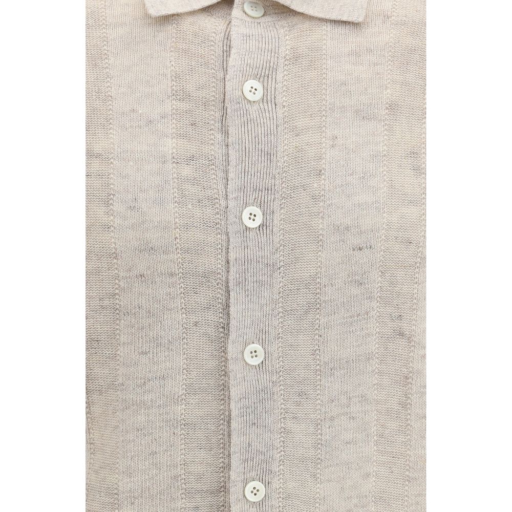 Brunello Cucinelli Beige Cotton Polo Shirt