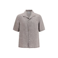Brunello Cucinelli Gray Linen Shortsleeve Shirt