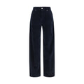 Max Mara Blue Cotton Casual Pants