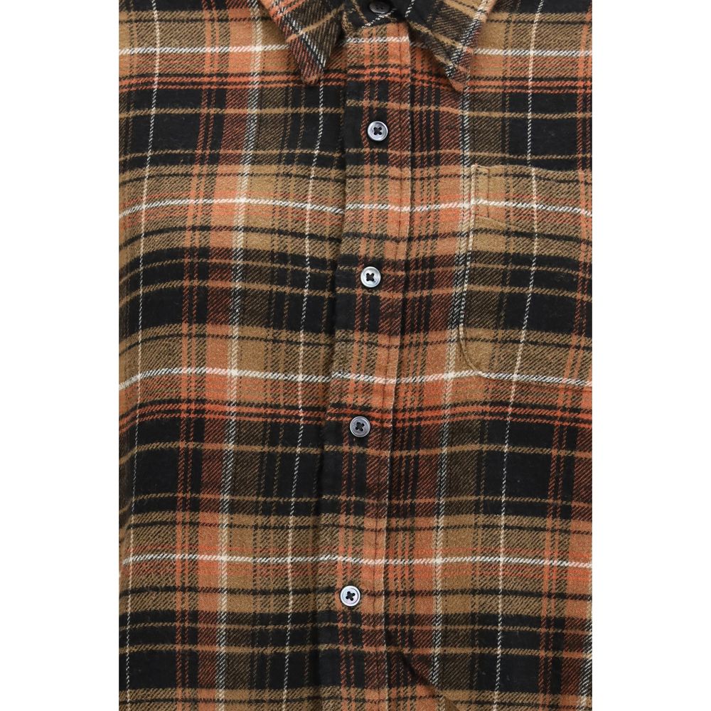 R13 Brown Cotton Pattern Shirt