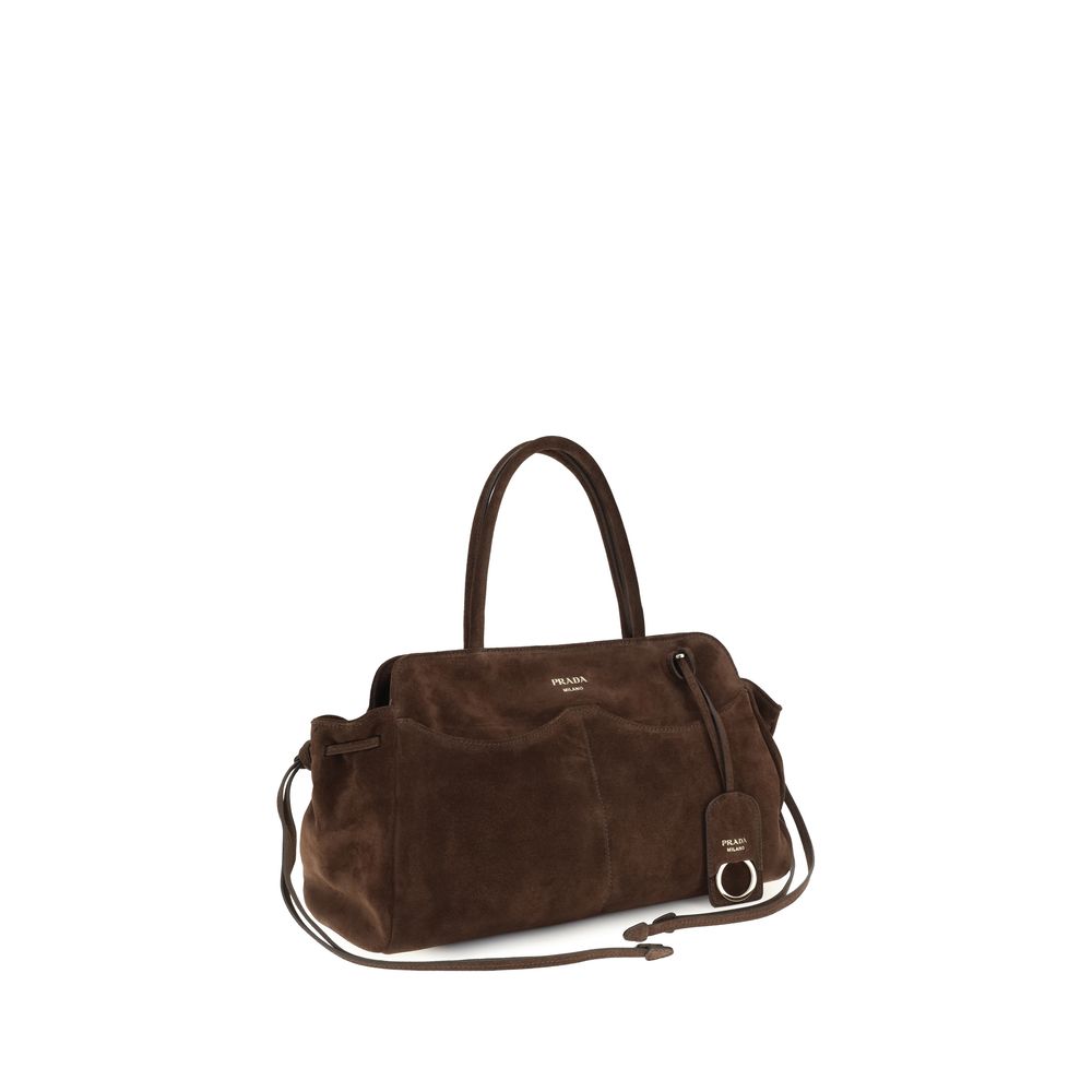 Prada Brown Suede Leather Handbag