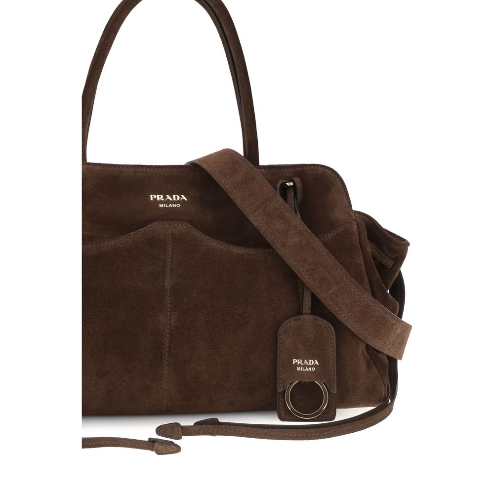 Prada Brown Suede Leather Handbag