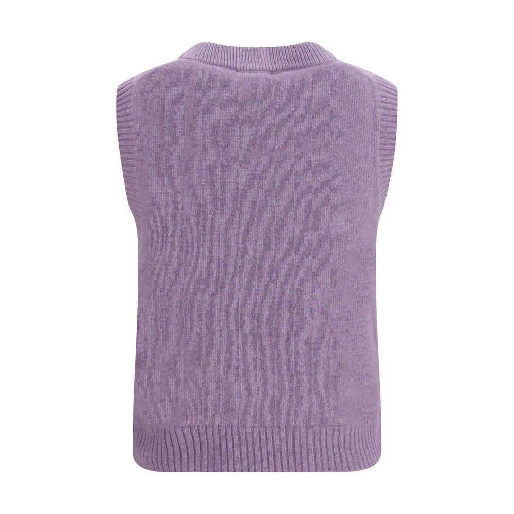 Ganni Purple Alpaca Vicugna Pacos Sleeveles Sweater