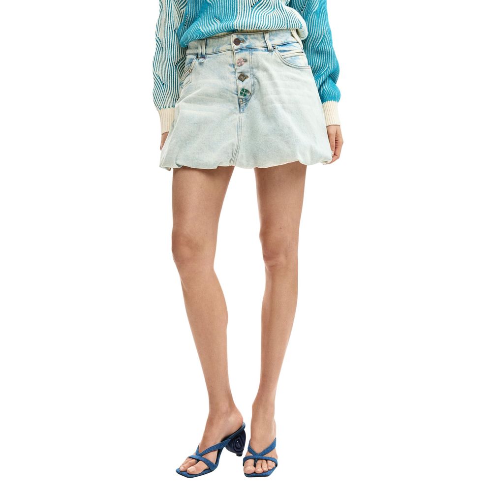 Desigual Blue Cotton Mini Skirt