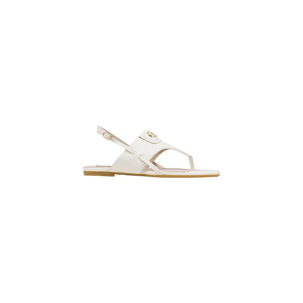 Liu Jo Beige Leather Flat Sandals