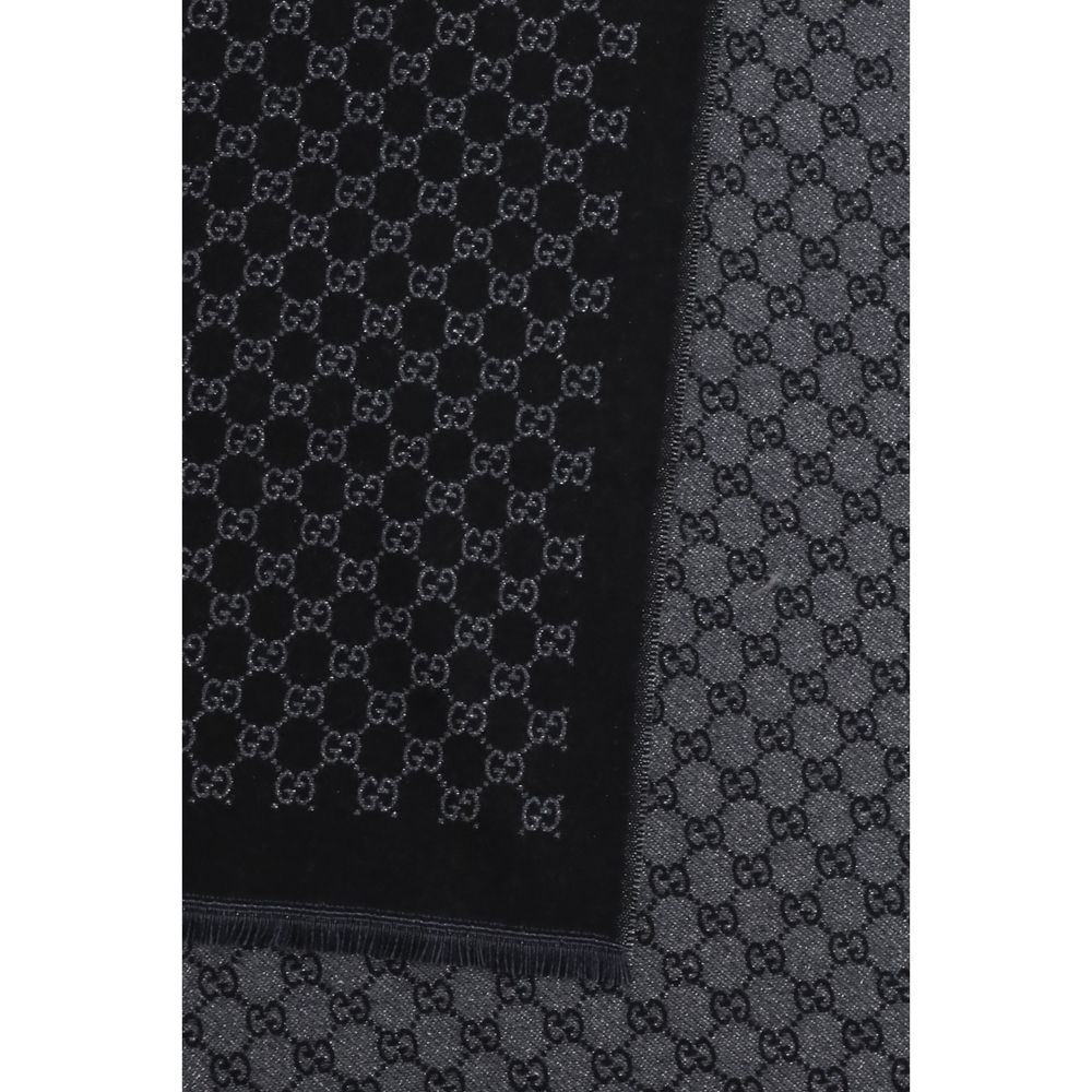 Gucci Black Wool Oves Aries Foulard