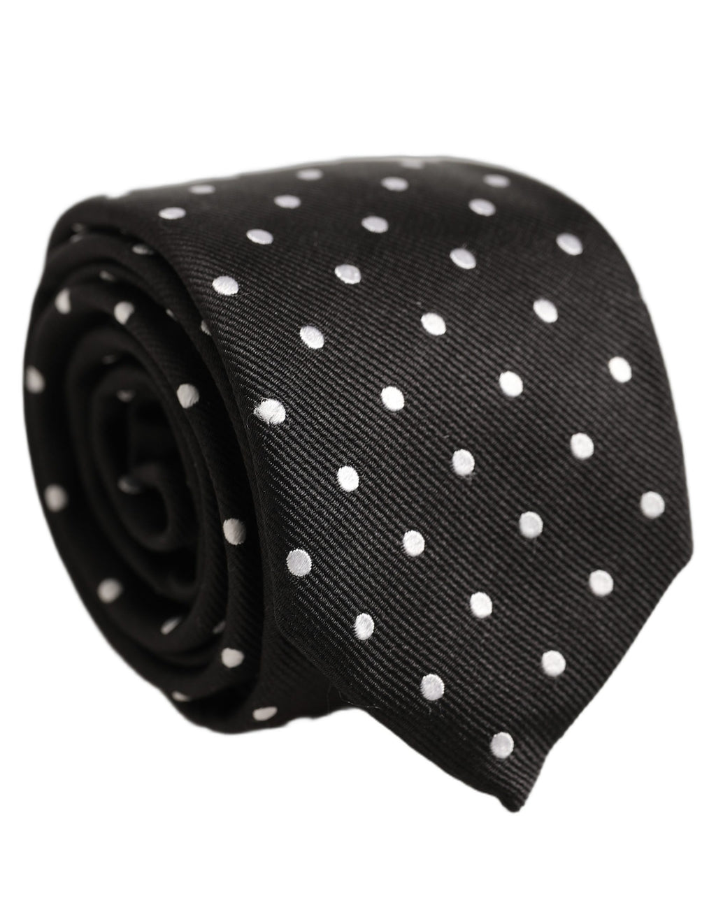 Dolce & Gabbana Black White Polka Dots Silk Adjustable Tied Necktie Tie