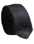 Dolce & Gabbana Men Black Floral Jacquard Adjustable Tied Necktie Tie