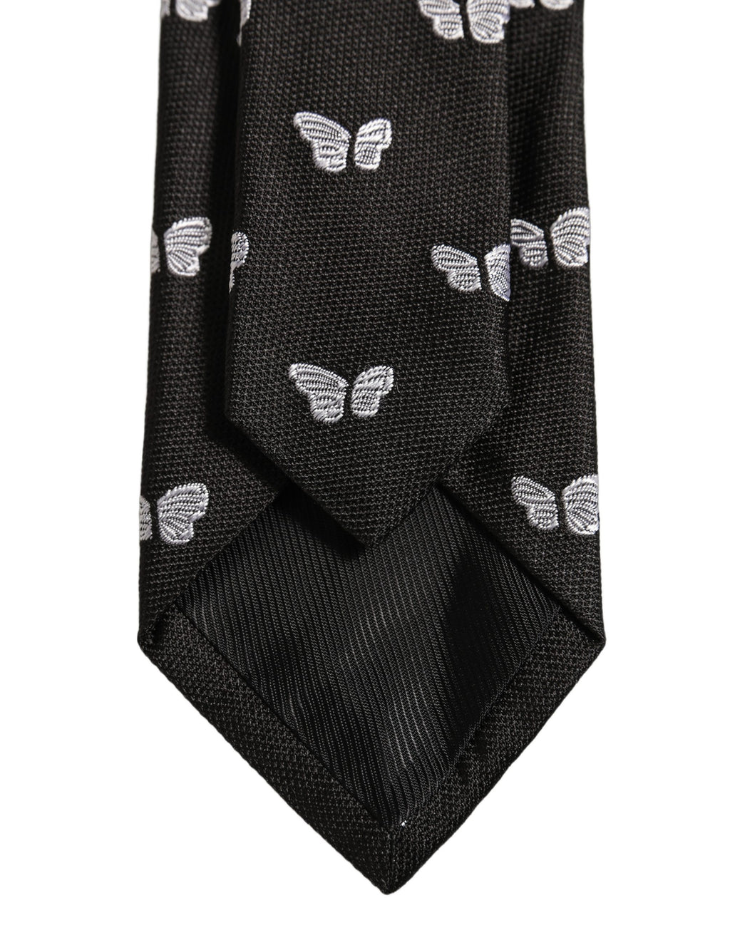 Dolce & Gabbana Men Black Silk Butterfly Adjustable Tied Necktie Tie