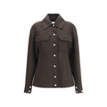 Max Mara Brown Wool Oves Aries Denim Jacket