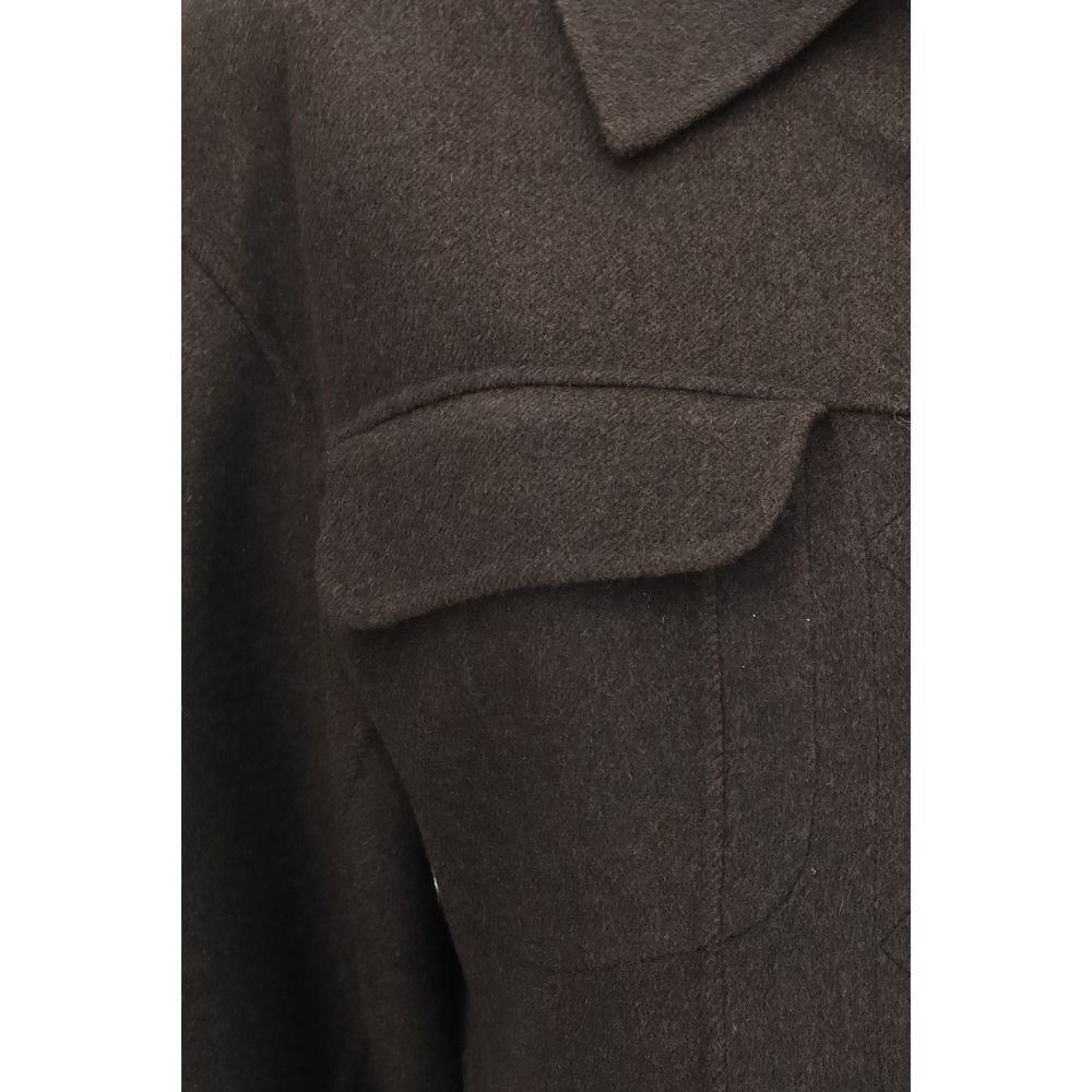 Max Mara Brown Wool Oves Aries Denim Jacket