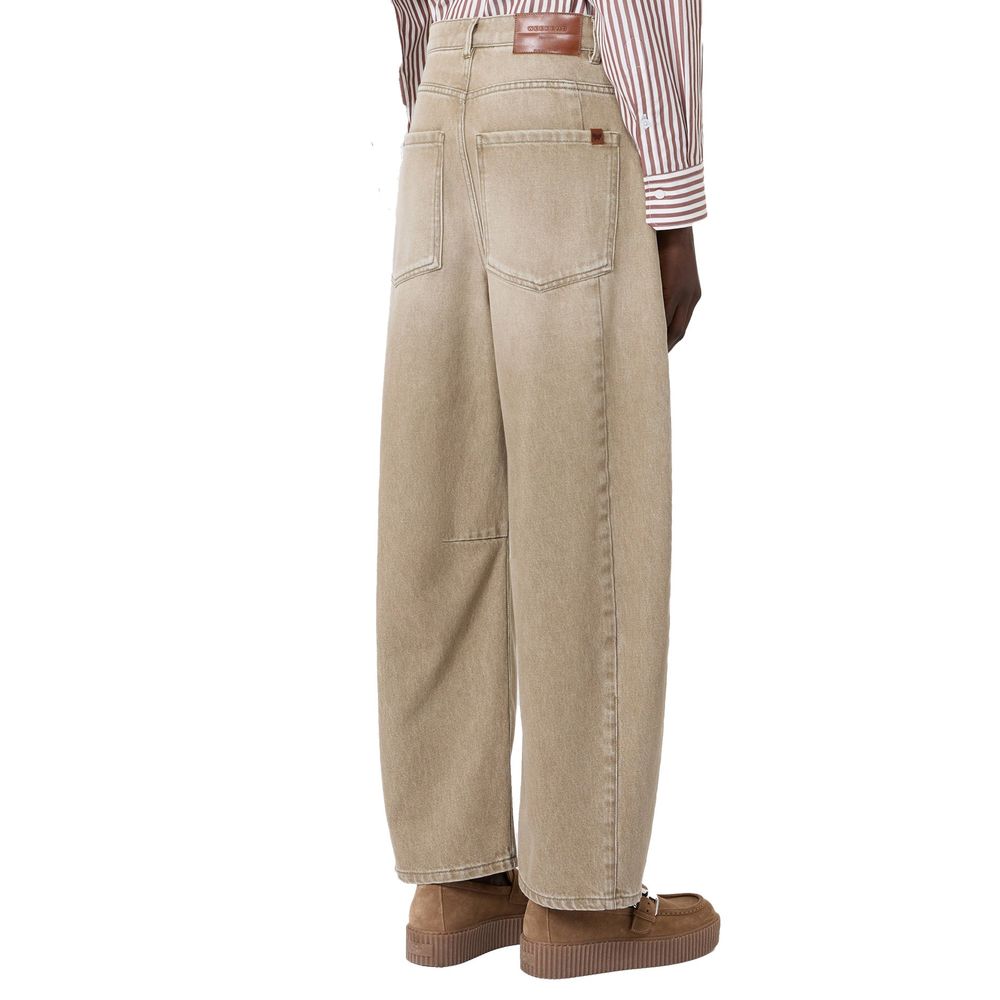 Max Mara Beige Cotton Boyfriend Jeans