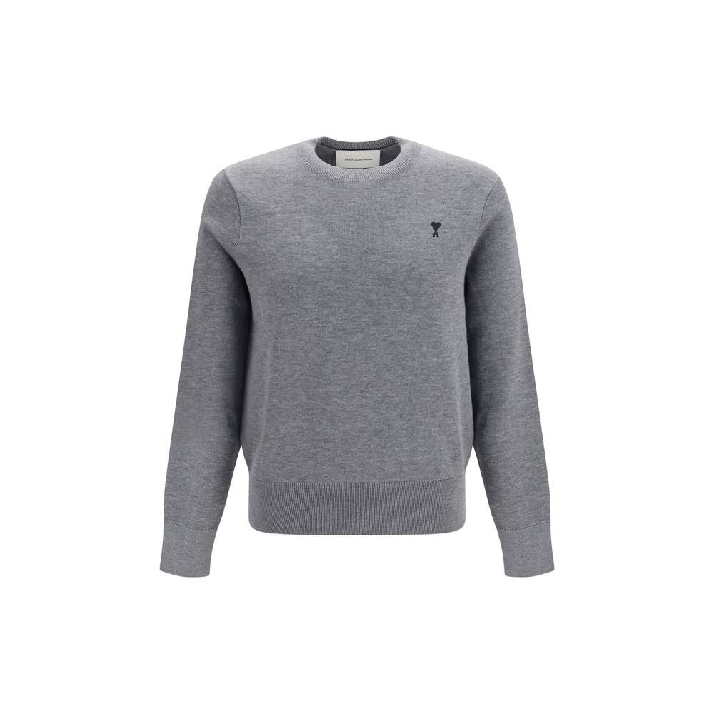 Ami Paris Gray Wool Oves Aries Sweatshirt