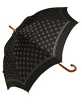 Dolce & Gabbana Black Gold Jacquard Polka Dot Long Handle Umbrella