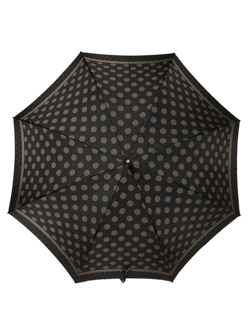 Dolce & Gabbana Black Gold Jacquard Polka Dot Long Handle Umbrella
