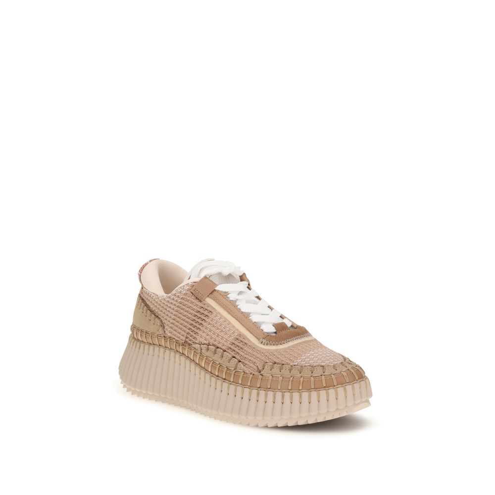 Chloé Beige Nylon Athletic Sneakers
