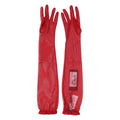 Dolce & Gabbana Red Acetate Sheer Elbow Length Mitten Gloves