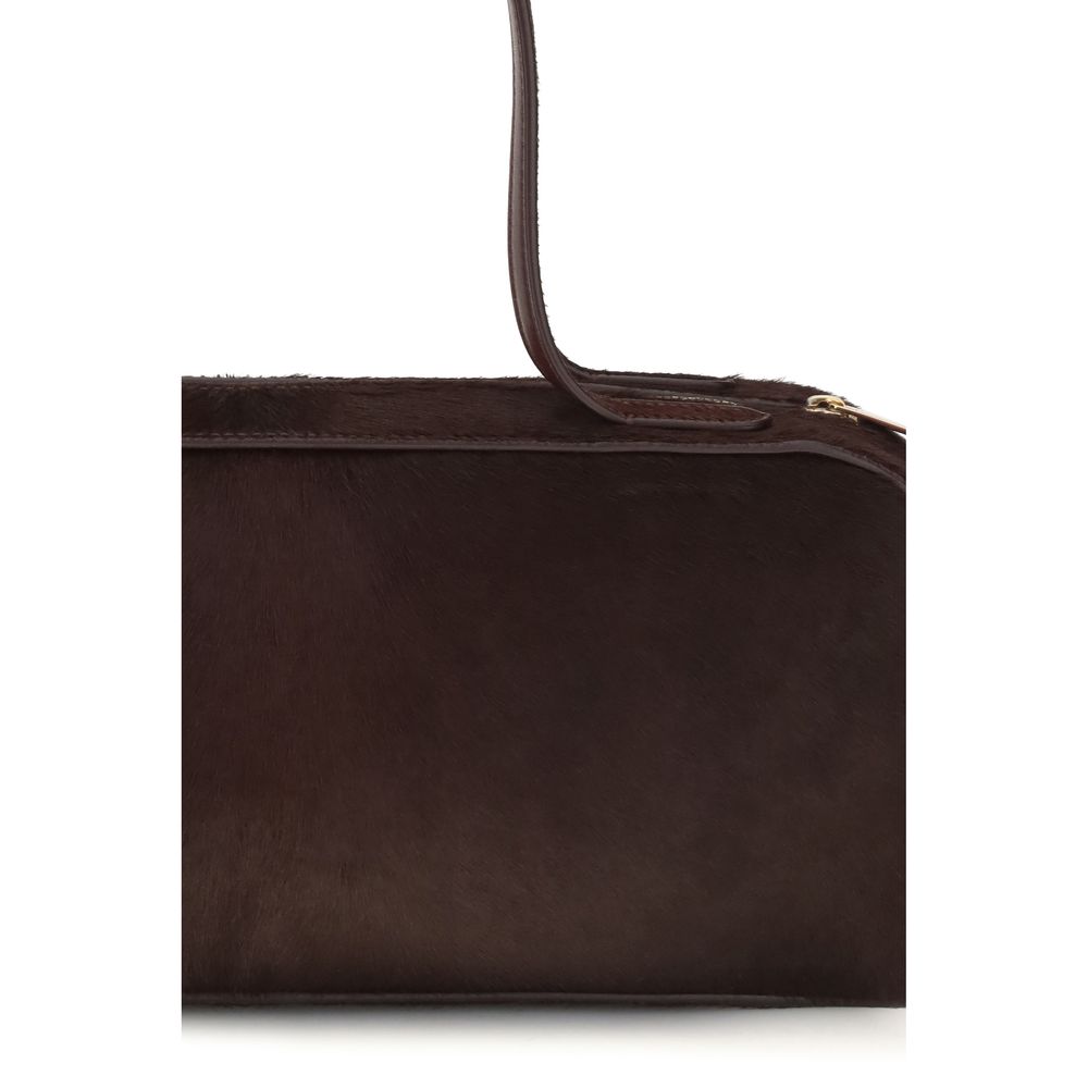 Khaite Black Calf Leather Bos Taurus Shoulder Bag
