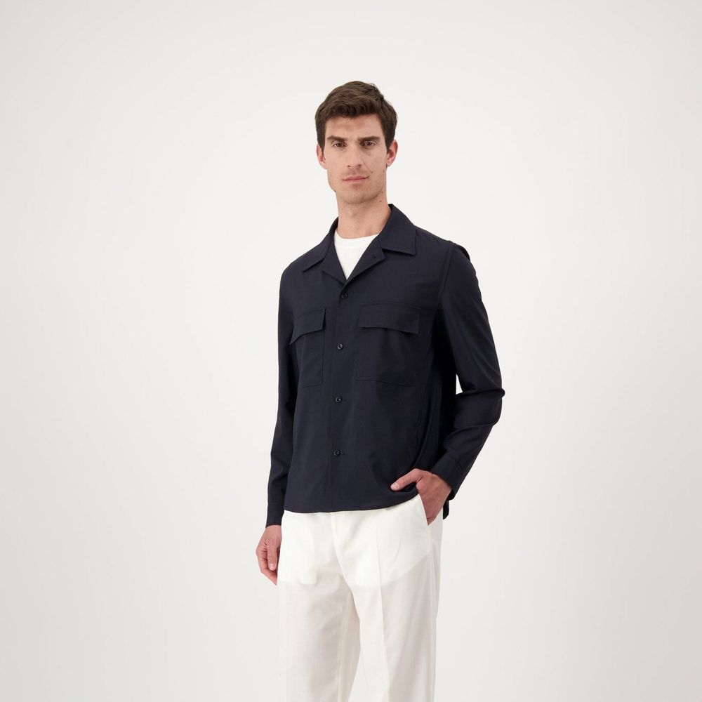 Autore Navy Blue Virgin Wool Jacket
