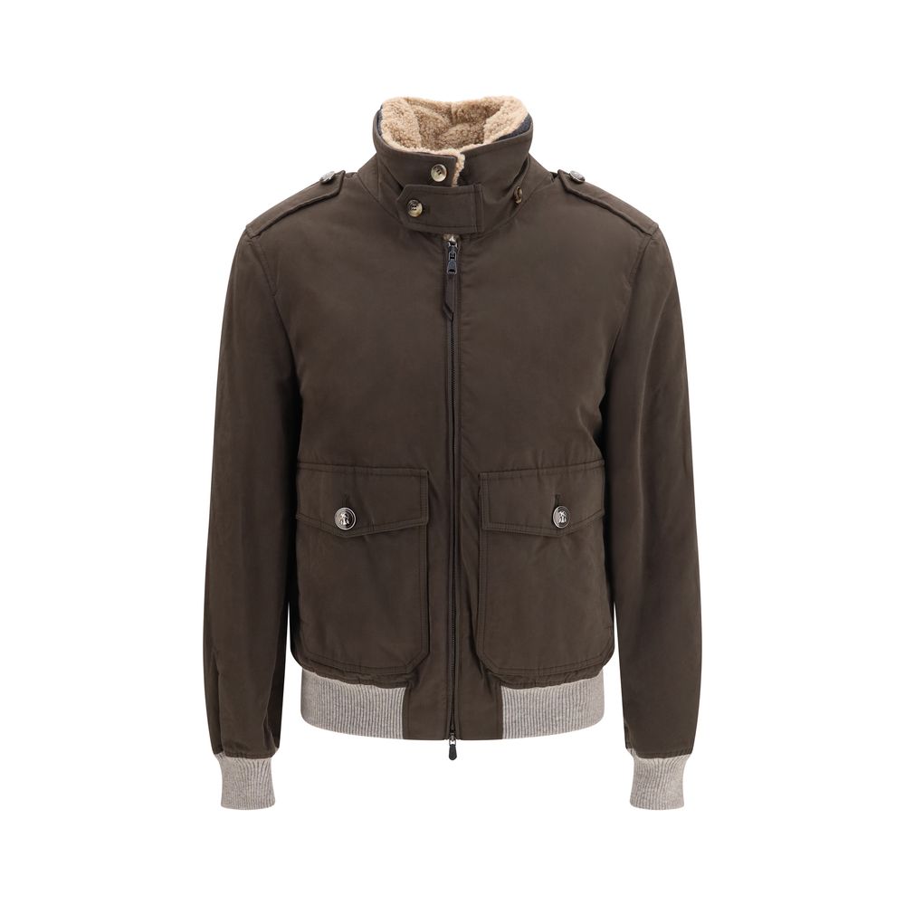 Brunello Cucinelli Brown Cotton Bomber