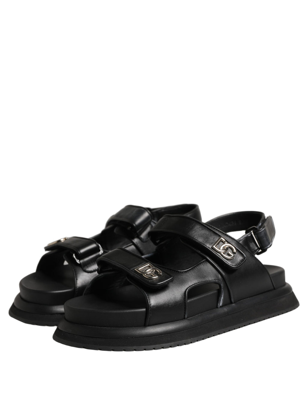 Dolce & Gabbana Black DG Logo Sandals Flats Slippers Shoes