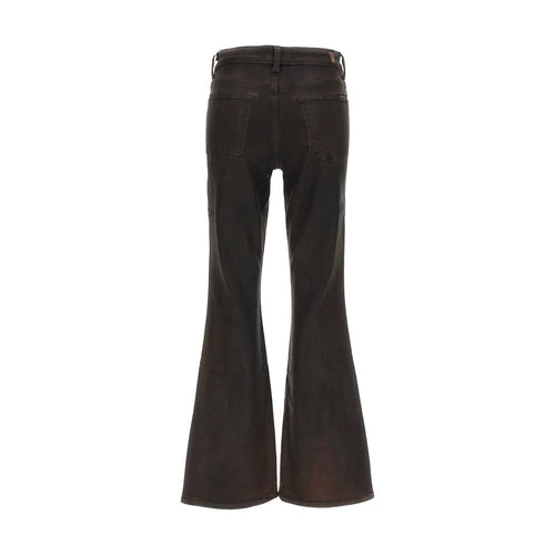 7FOR Black Cotton Bootcut Jeans