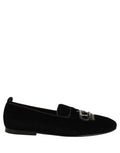 Dolce & Gabbana Black Crown Embellished Men Loafers Shoes