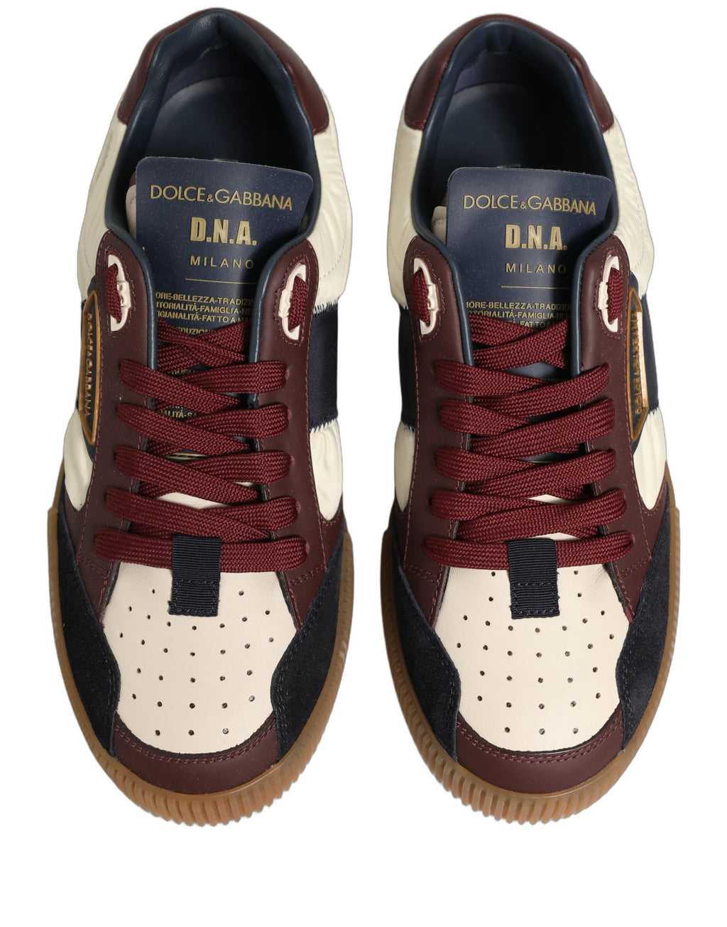 Dolce & Gabbana Multicolor Leather MIAMI Low Top Sneakers Shoes
