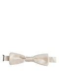 Dolce & Gabbana Men White 100% Silk Adjustable Neck Papillon Bow Tie