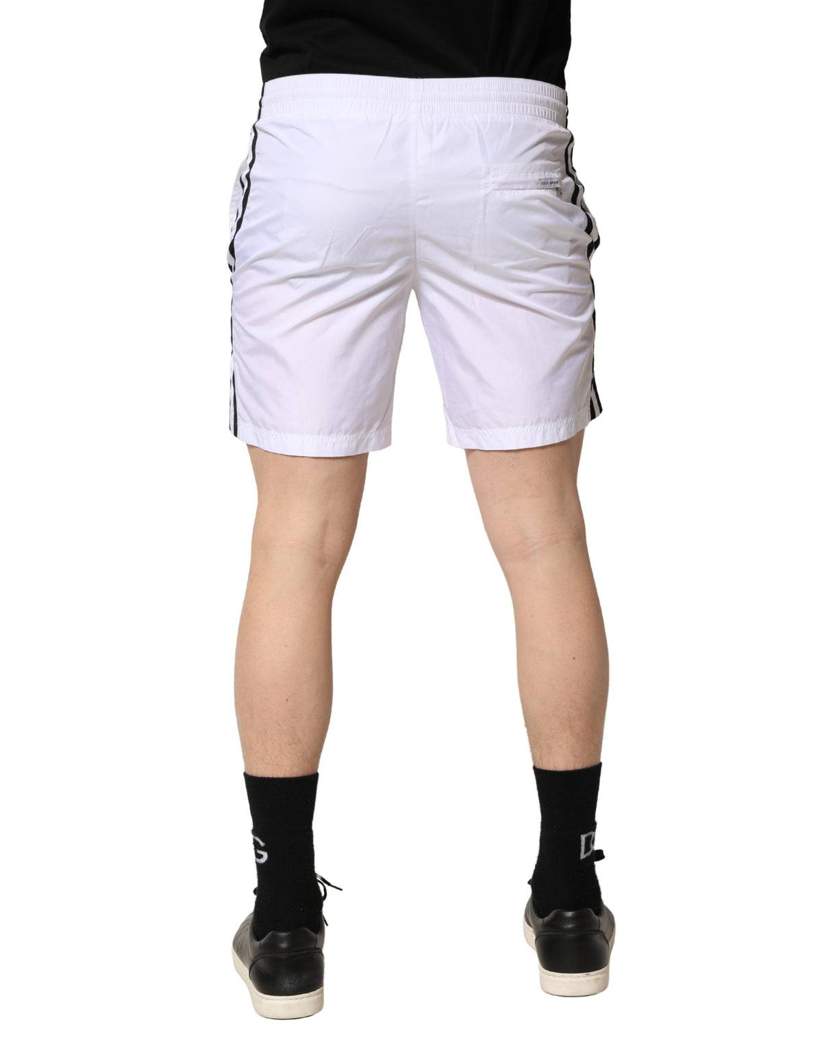 Dolce & Gabbana White DG Logo Men Drawstring Shorts Swimwear