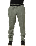 Dolce & Gabbana Gray Linen Tapered Men Dress Trouser Pants