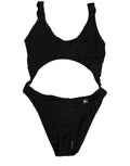 Dolce & Gabbana Black Cutout Logo One Piece Swimsuit Swimwear