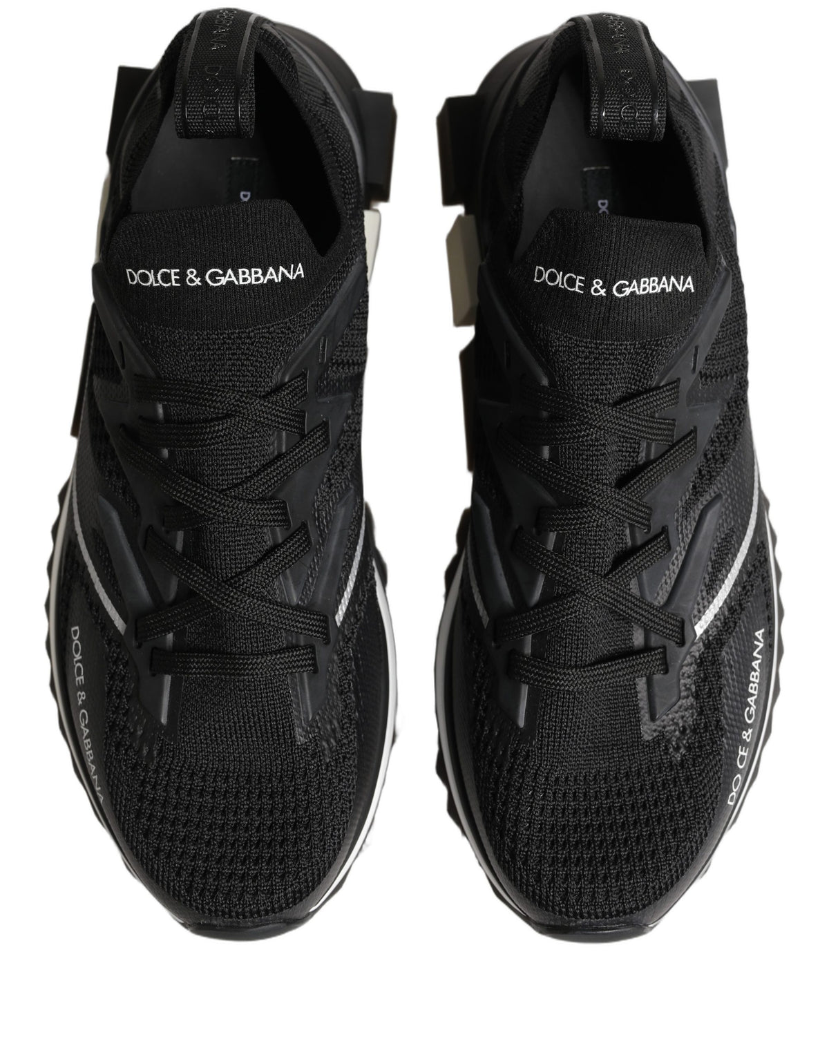 Dolce & Gabbana Black White Sorrento Low Top Sneakers Shoes
