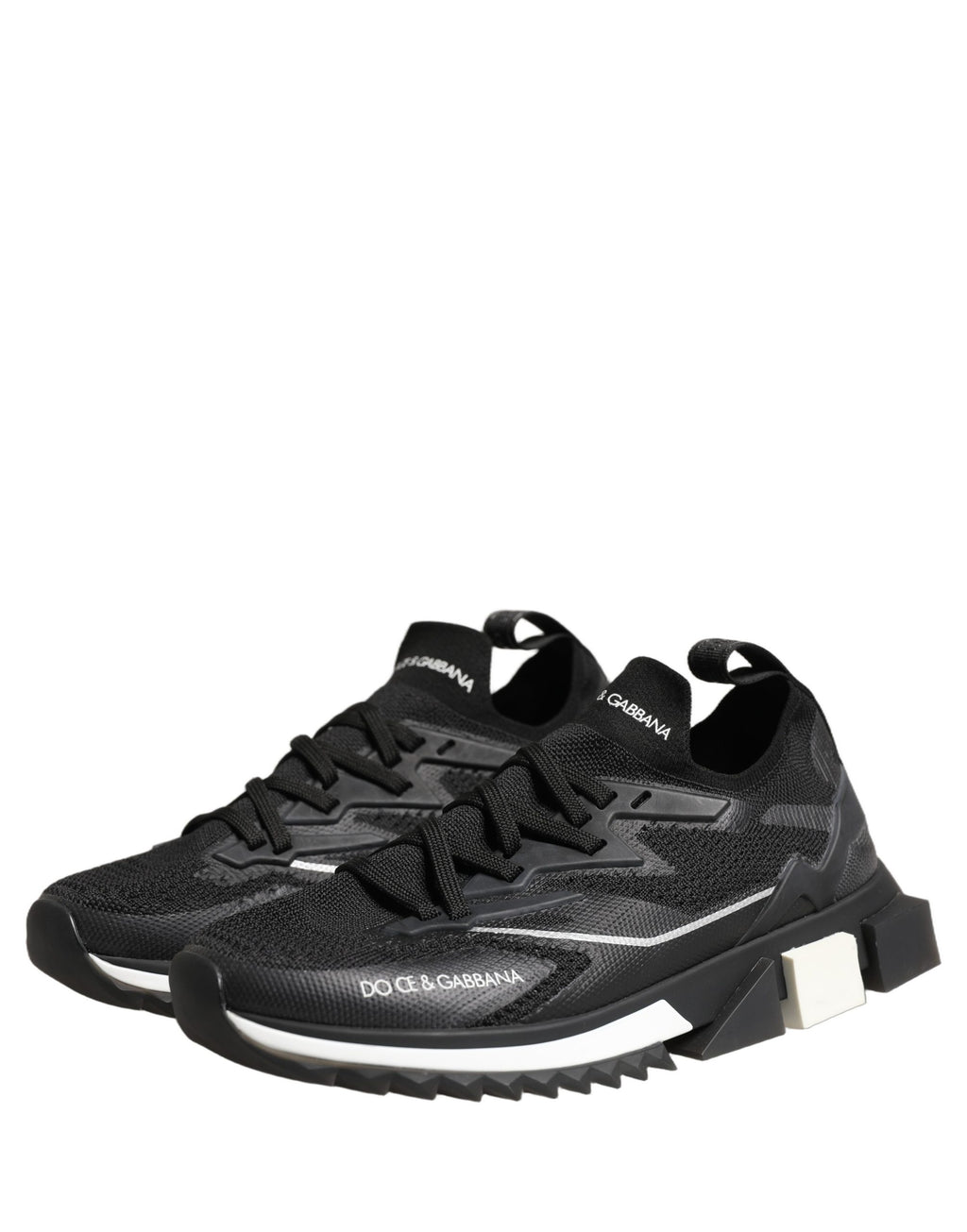 Dolce & Gabbana Black White Sorrento Low Top Sneakers Shoes