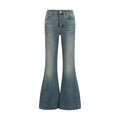 Alexander McQueen Blue Cotton Flared Jeans