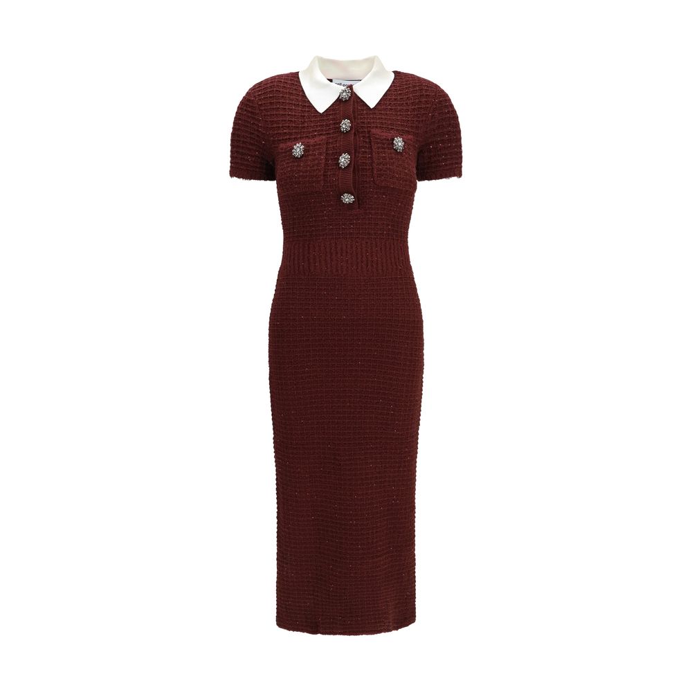Self-Portrait Bordeaux Polyester Casual Dress